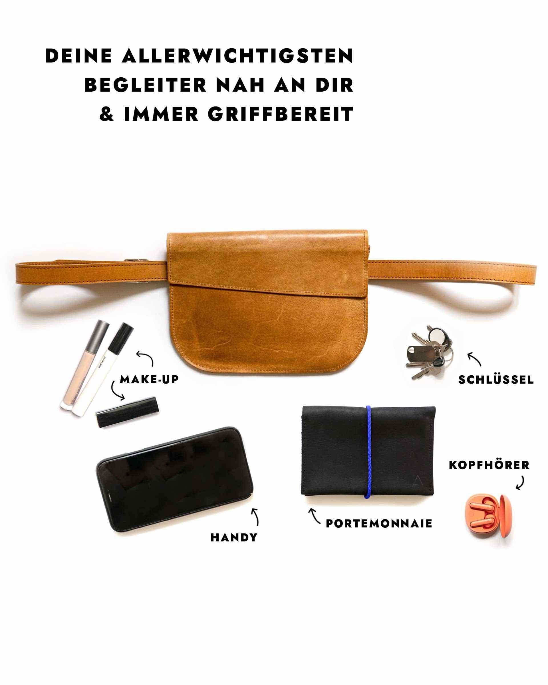 Crossbody Bag TEA | cognac geölt (Sofort versandbereit)