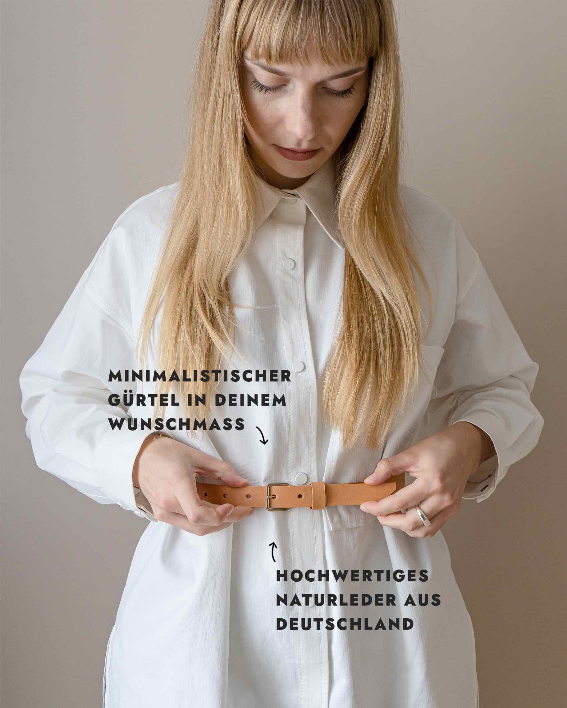 Schmaler Ledergürtel LEJ (in Wunschlänge)