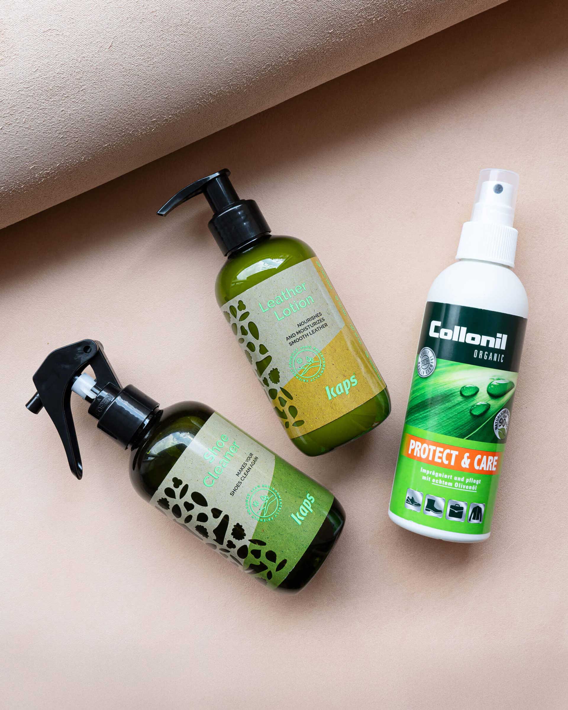 PFLEGE-BUNDLE FÜR NATURLEDER / REINIGER + AUFFRISCHUNG + IMPRÄGNIERER