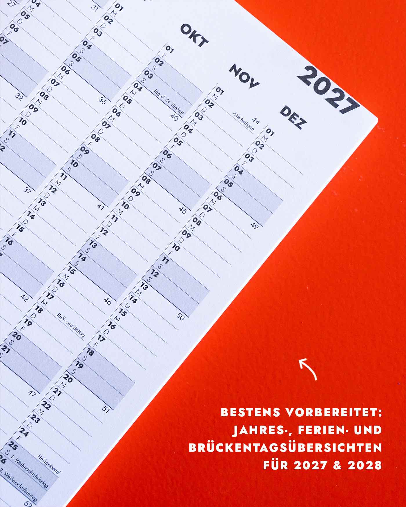 JAHRESKALENDER 2027 A5