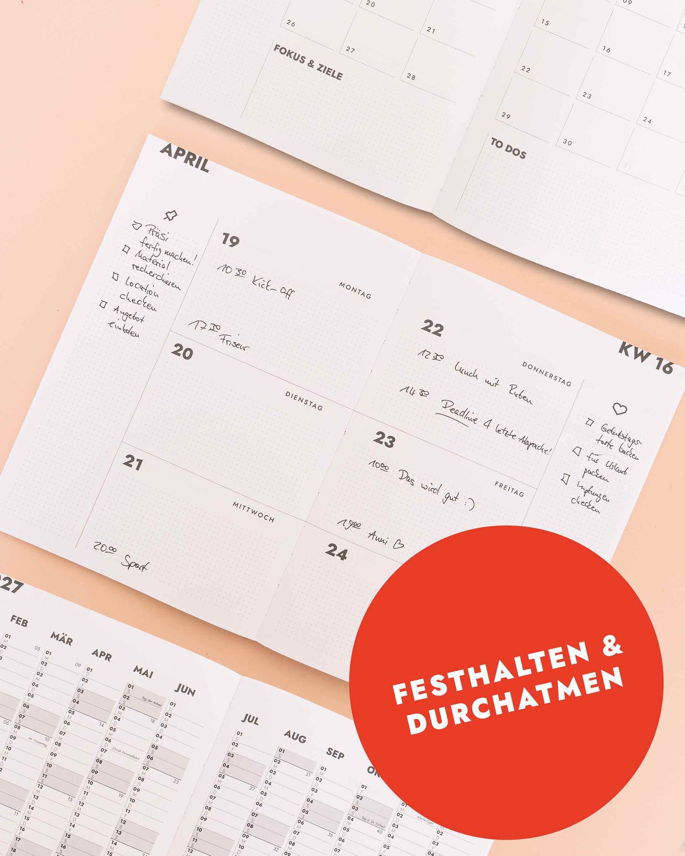 Jahreskalender mit Motto